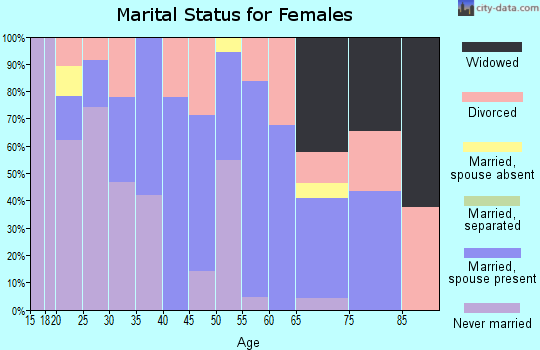 Zip code 04664 marital status for females