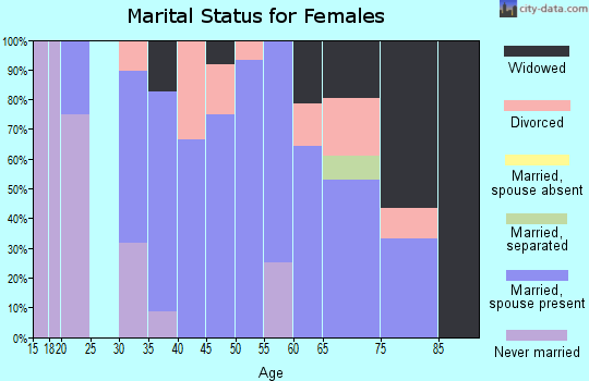 Zip code 04735 marital status for females