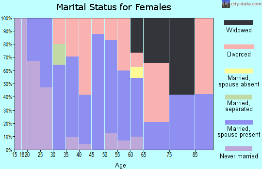 Zip code 04864 marital status for females