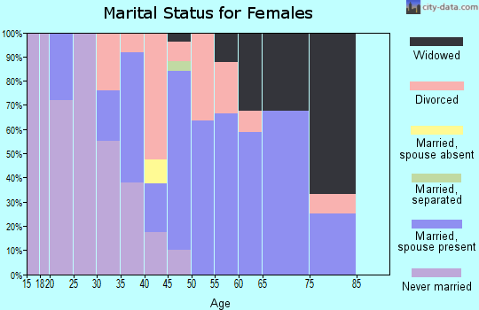 Zip code 04929 marital status for females