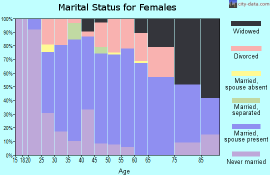 Zip code 04963 marital status for females