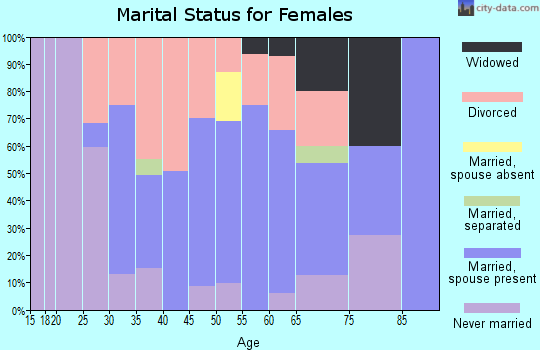 Zip code 04971 marital status for females