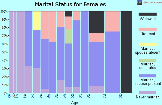 Zip code 04973 marital status for females