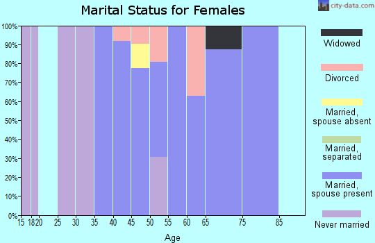 Zip code 05035 marital status for females