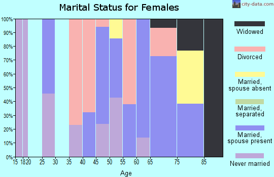 Zip code 05037 marital status for females