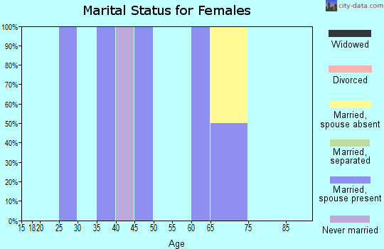 Zip code 05041 marital status for females