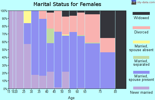 Zip code 05143 marital status for females