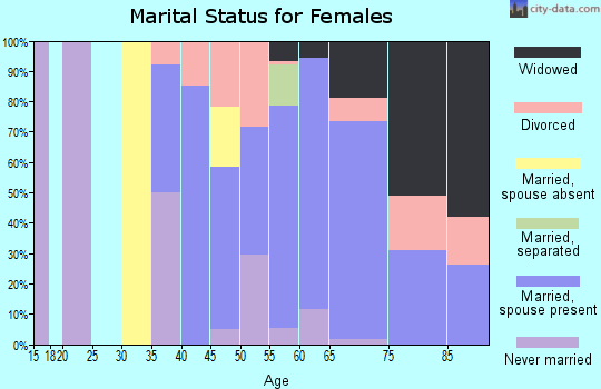Zip code 05151 marital status for females