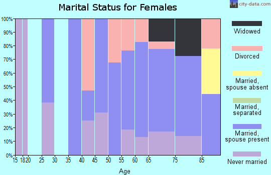 Zip code 05153 marital status for females