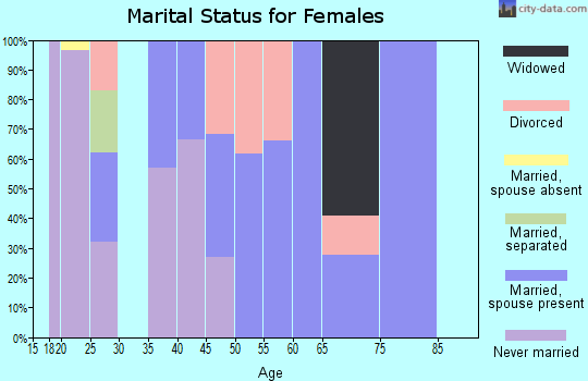 Zip code 05154 marital status for females