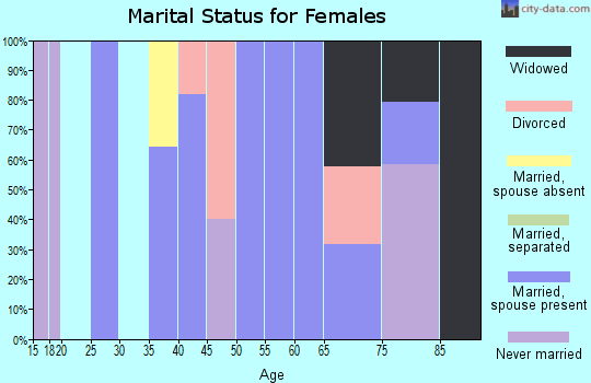 Zip code 05155 marital status for females