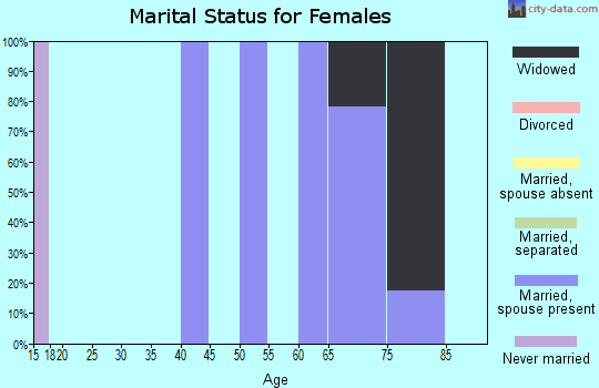 Zip code 05254 marital status for females