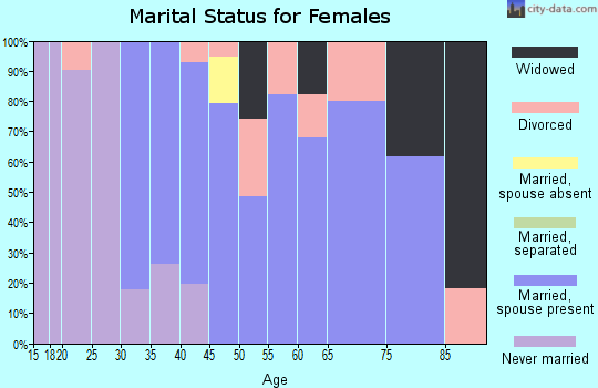 Zip code 05343 marital status for females