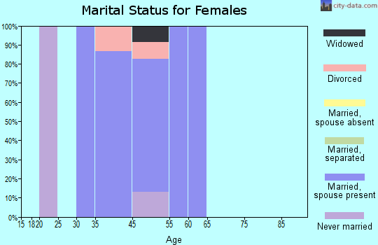 Zip code 05351 marital status for females