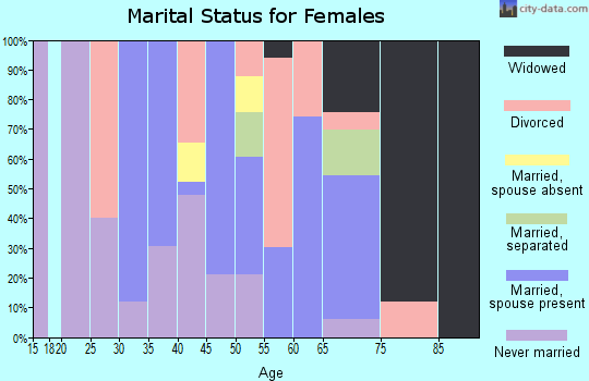Zip code 05355 marital status for females