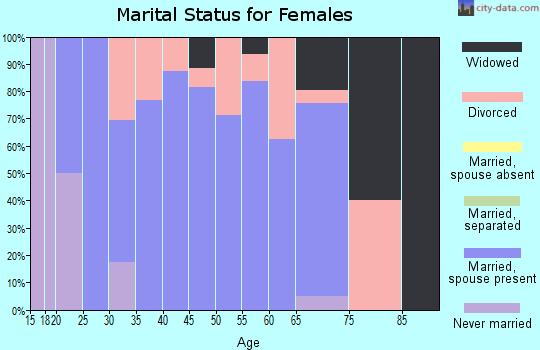 Zip code 05361 marital status for females