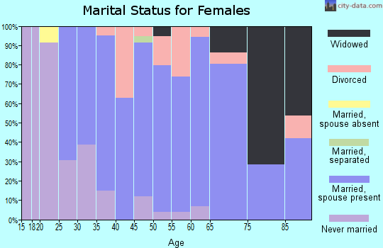 Zip code 05363 marital status for females