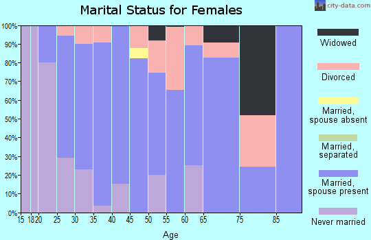 Zip code 05454 marital status for females