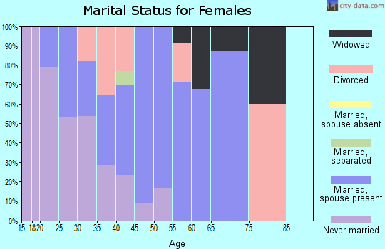 Zip code 05456 marital status for females