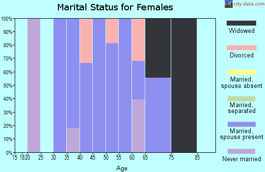 Zip code 05640 marital status for females