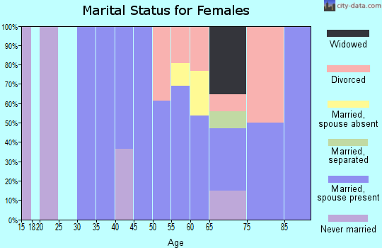 Zip code 05875 marital status for females