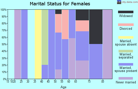 Zip code 05907 marital status for females