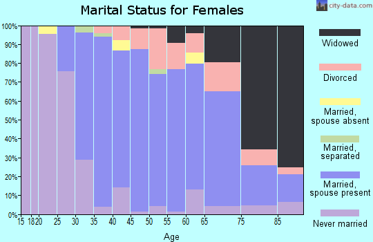 Zip code 06037 marital status for females