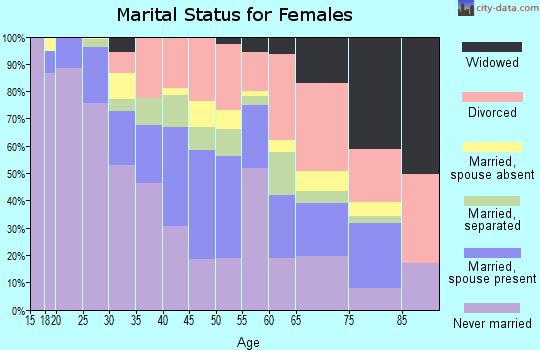 Zip code 06105 marital status for females