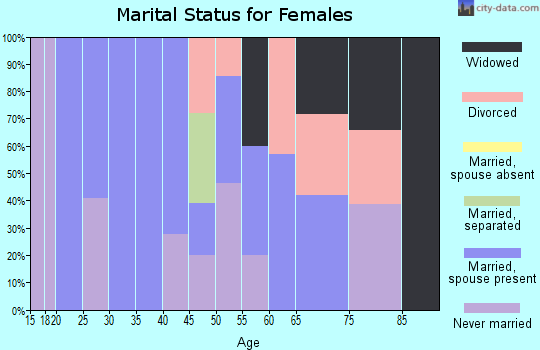 Zip code 06256 marital status for females