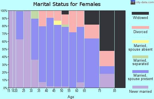 Zip code 06281 marital status for females