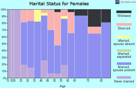 Zip code 06335 marital status for females
