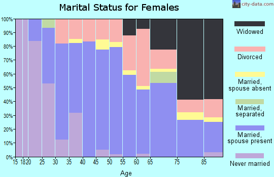 Zip code 06374 marital status for females