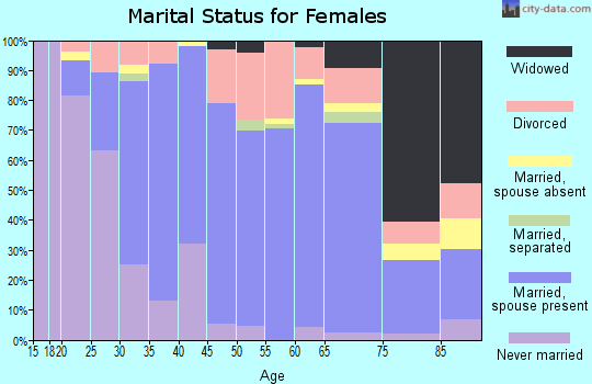 Zip code 06385 marital status for females