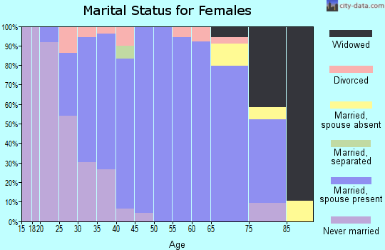 Zip code 06447 marital status for females