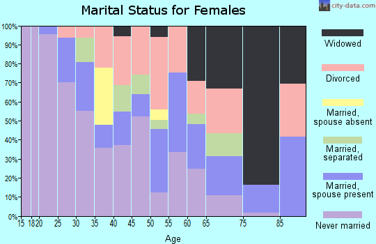 Zip code 06607 marital status for females
