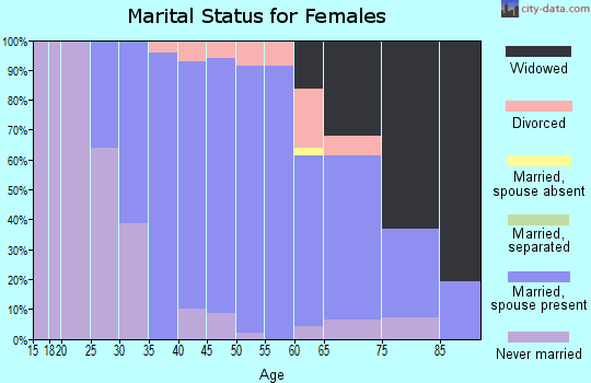Zip code 06612 marital status for females