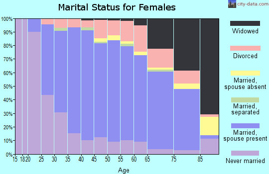 Zip code 06801 marital status for females