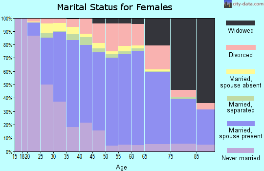 Zip code 06811 marital status for females