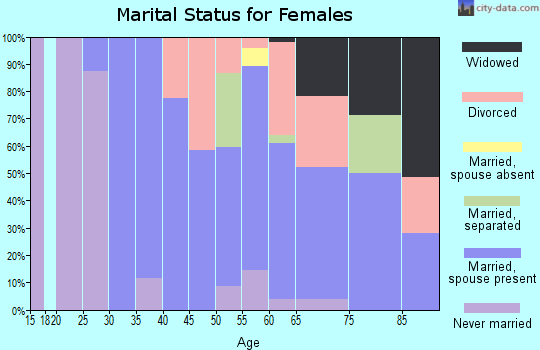 Zip code 06853 marital status for females