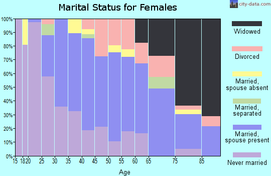 Zip code 06855 marital status for females