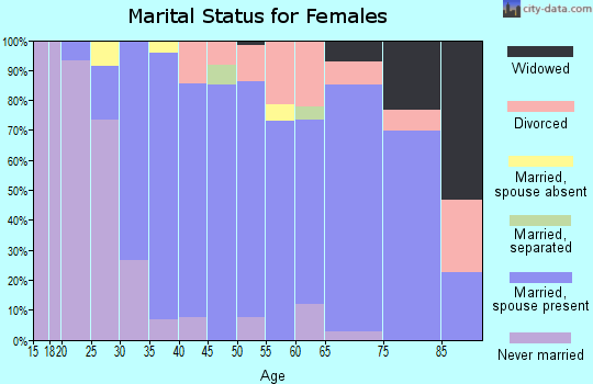 Zip code 06878 marital status for females