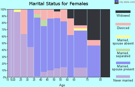 Zip code 07041 marital status for females