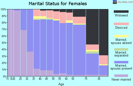 Zip code 08003 marital status for females