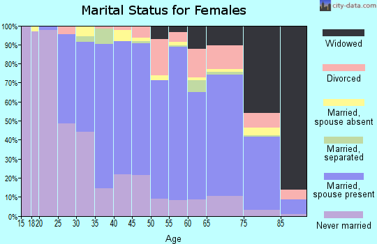 Zip code 08034 marital status for females