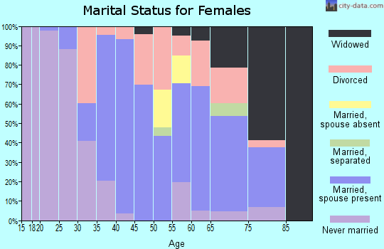 Zip code 08049 marital status for females