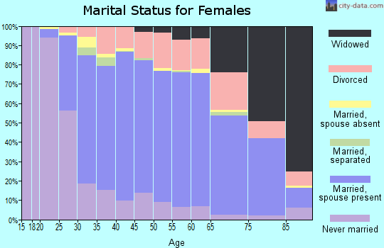 Zip code 08053 marital status for females