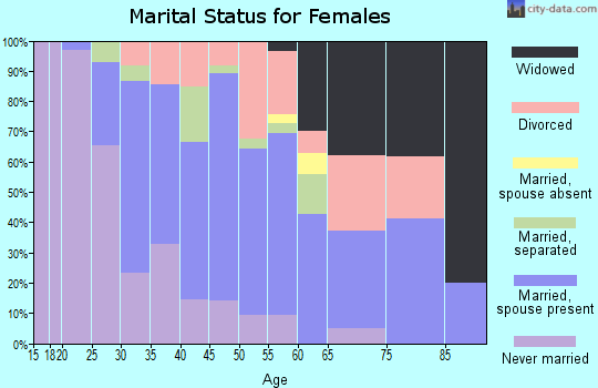 Zip code 08063 marital status for females