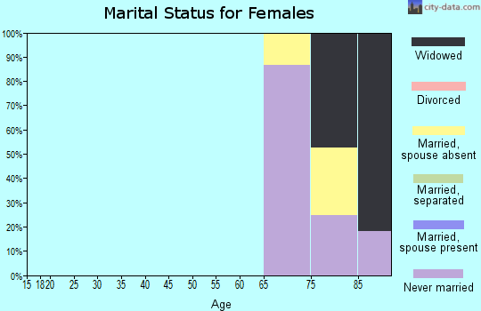 Zip code 08064 marital status for females