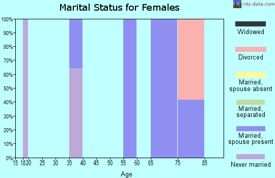 Zip code 08072 marital status for females