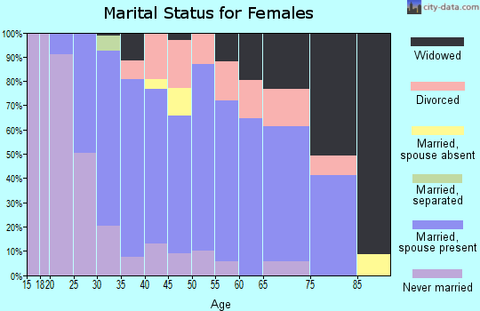 Zip code 08090 marital status for females